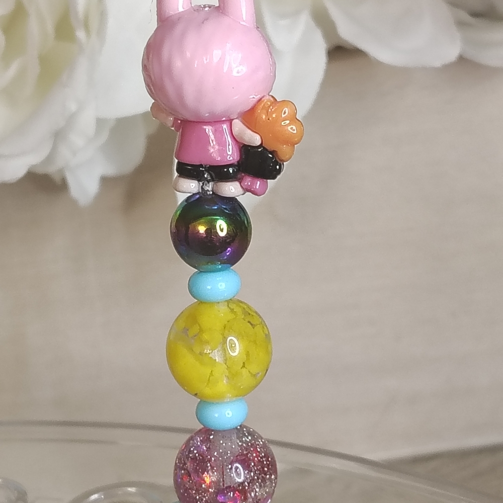 Cute Beaded Pen with Character Topper - Picture 2 of 4